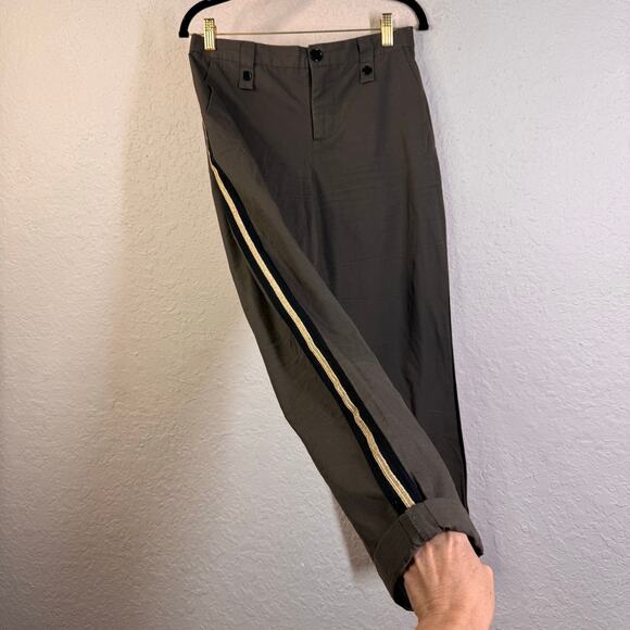 ZADIG & VOLTAIRE Pants Trousers 28 Pomelo Rip Stop Elastic Back Waist Cropped - Picture 8 of 15